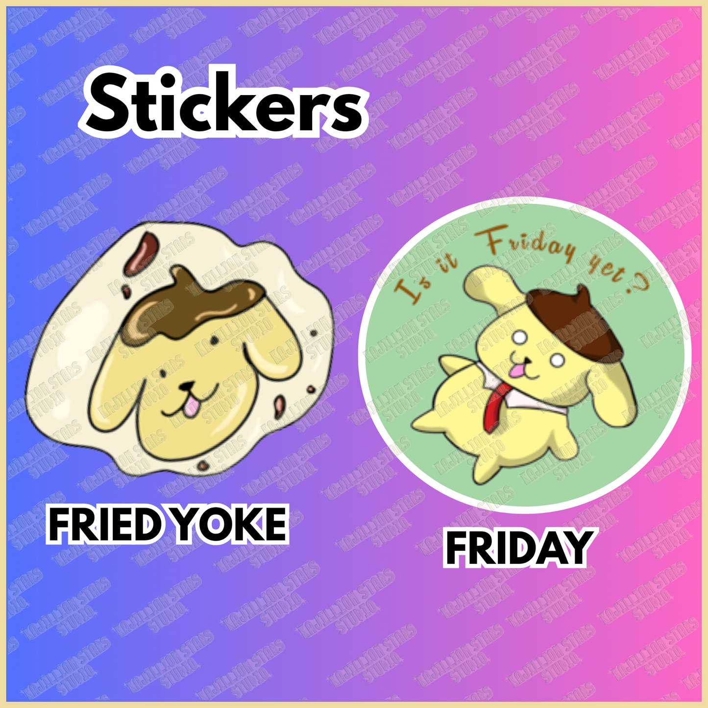 Pompompurin decal-2 pk